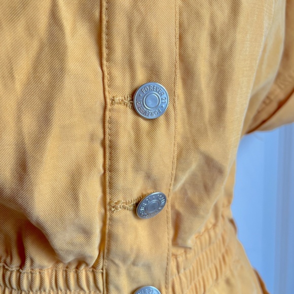 Romper one piece yellow jumper shorts top - Picture 2 of 3